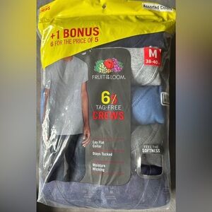 Fruit of the Loom Tag-Free Crew T-Shirts - Gray and Blue